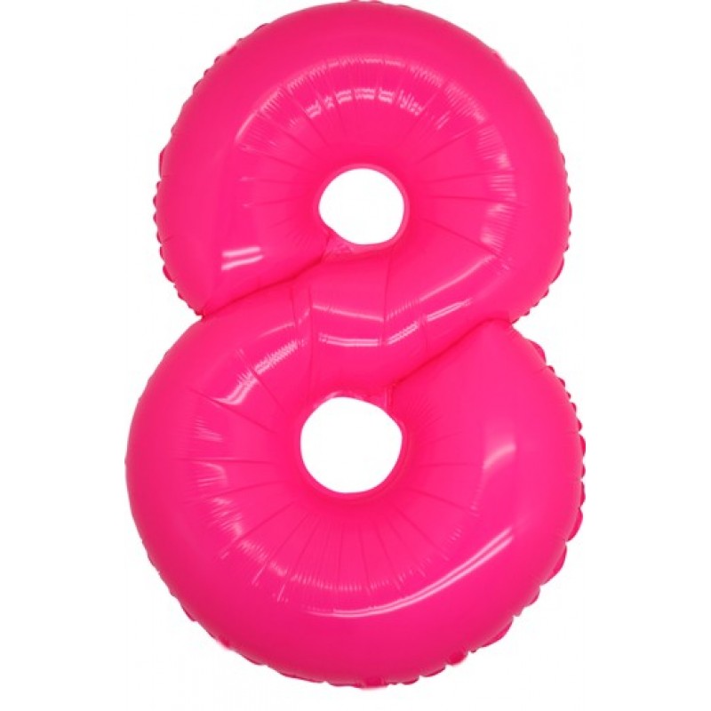 40" Numero 8 Rosa Neon